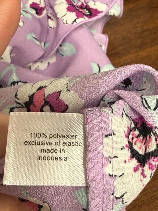 Lane Bryant Floral Blouse Ruffle Sleeve Purple Top Plus 22 Boho Spring Chic - Picture 8 of 10